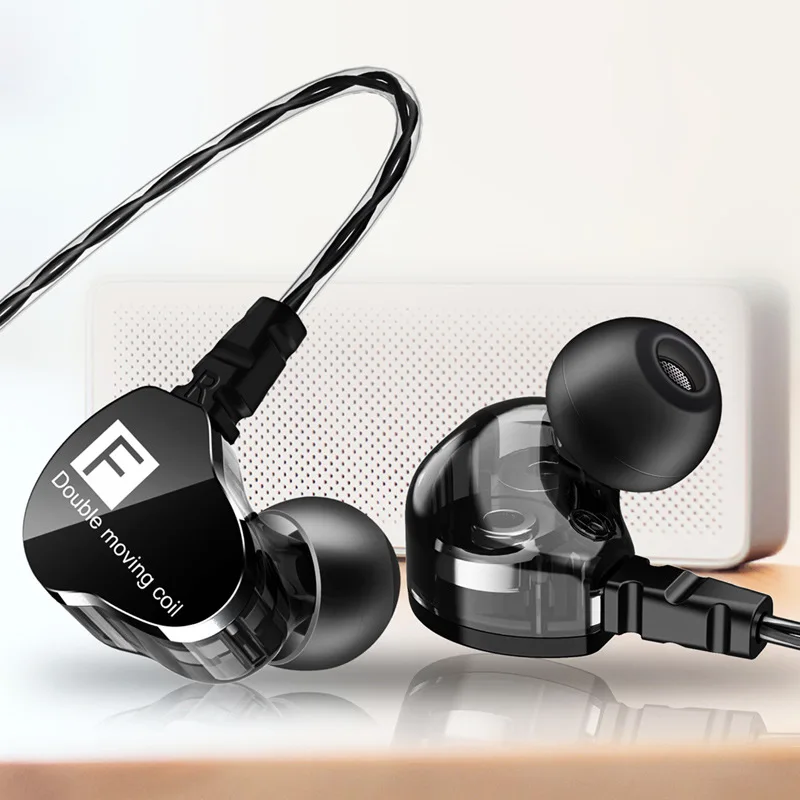 Chiclits Auricolari In-Ear Nuovo 3.5Mm Dual Unit Driver Subwoofer Antisudore Sport Music Auricolare Con Microfono Per Smart Headset Mp3