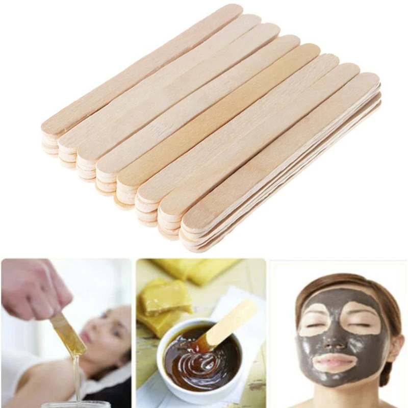 50Pcs Donna Bastoncini Di Depilazione Corpo In Legno Ceretta Ceretta Bastoncini Usa E Getta Kit Da Toeletta Di Bellezza Spatola Per Lingua In Legno