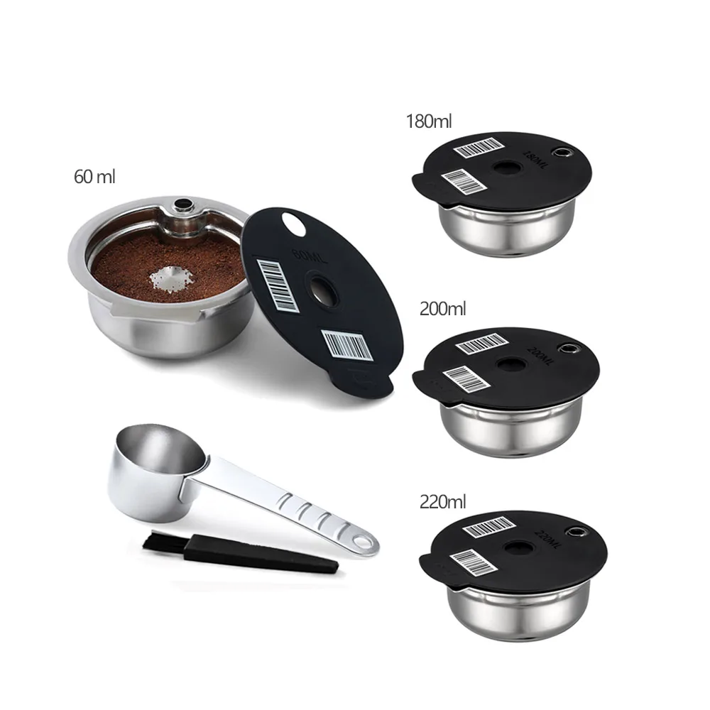 Capsula Di Caffè Riutilizzabile Per Bosch Tassimo Suny Happy Vivy Filtro Per Caffè Espresso In Acciaio Inossidabile Ricarica Pod Coperchio In Silicone