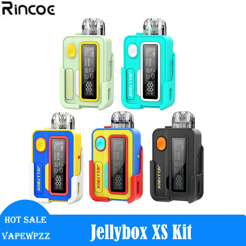 Originale Rincoe Jellybox Xs Kit 1000Mah Batteria 30W 2Ml Pod Cartuccia Fit Jellybox Nano Coil Sigaretta Elettronica Pod Vape Kit