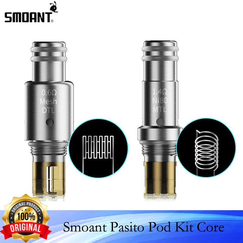 3 Pz/Pacco Originale Smoant Pasito Pod Vape Kit Sostituzione 0.6Ohm Mesh Coil /1.4 Ohmni-80 Coil Core