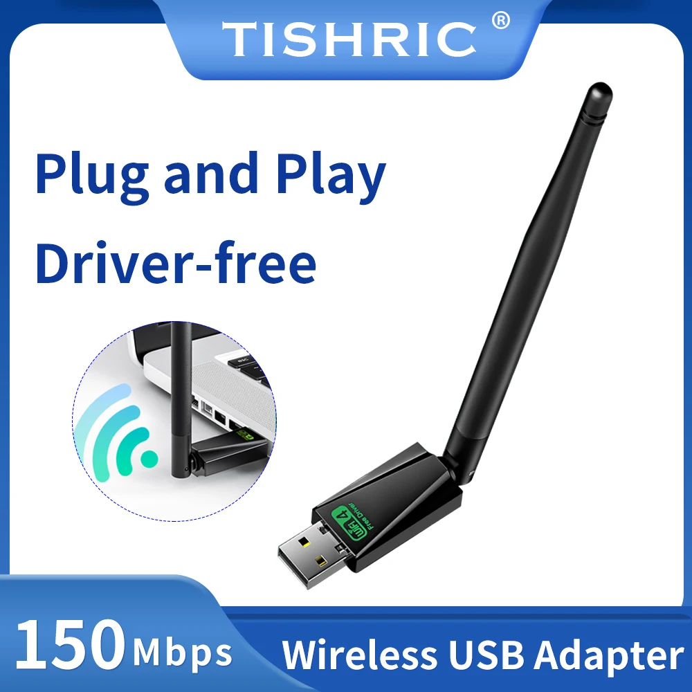 Tishirc 150M Scheda Di Rete Wireless Senza Driver Usb 2.0 Ieee 80.11B/G/N Adattatore Per Antenna Lan Antenna Wifi Per Pc Portatile Wi-Fi