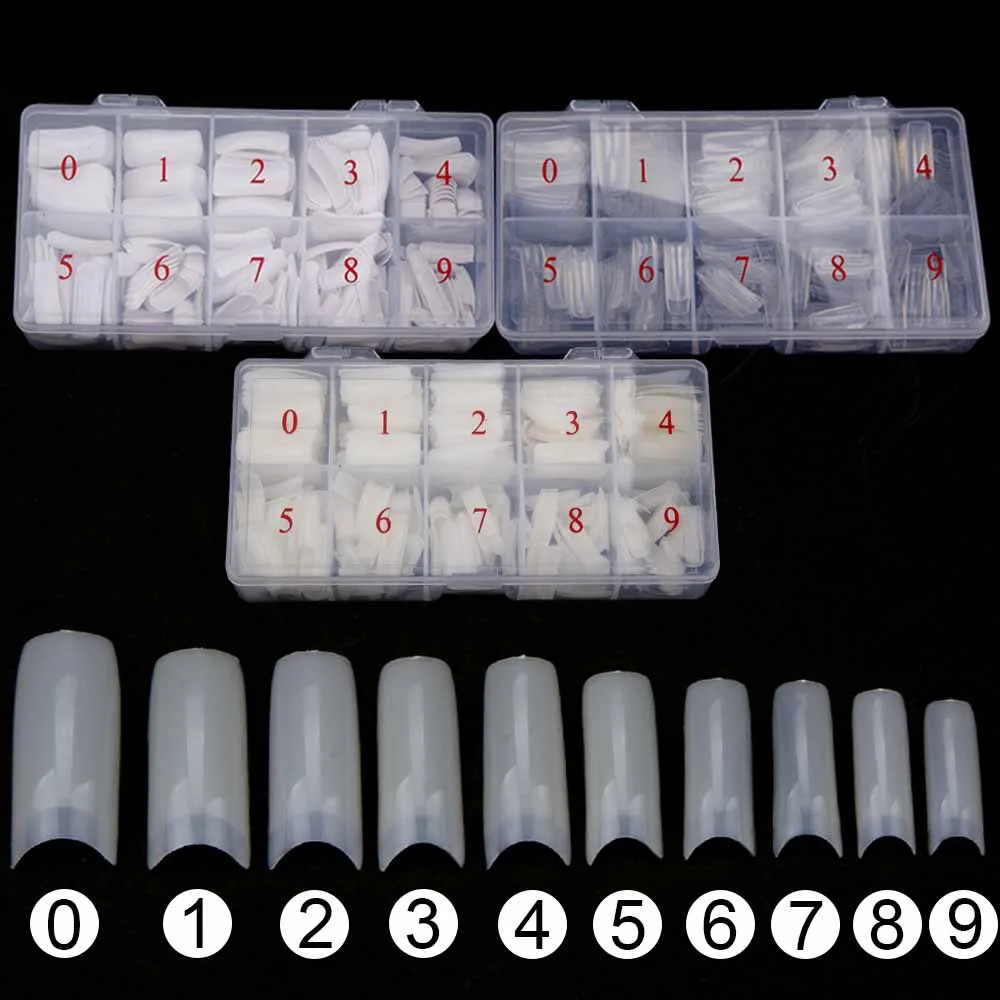 500Pcs Acrilico Nail Tips Unghie Finte Designs Nail Polish Tips French Manicure Unghie Finte Unghie Artificiali Nail Capsula