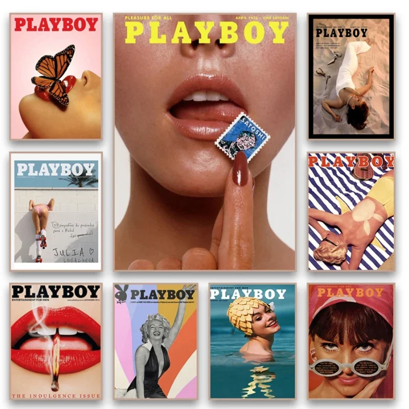 Retro Fashion Poster Drama Boy Flower Rabbit Glasses Butterfly Red Lips Canvas Painting Print Wall Art Picture Home Decor