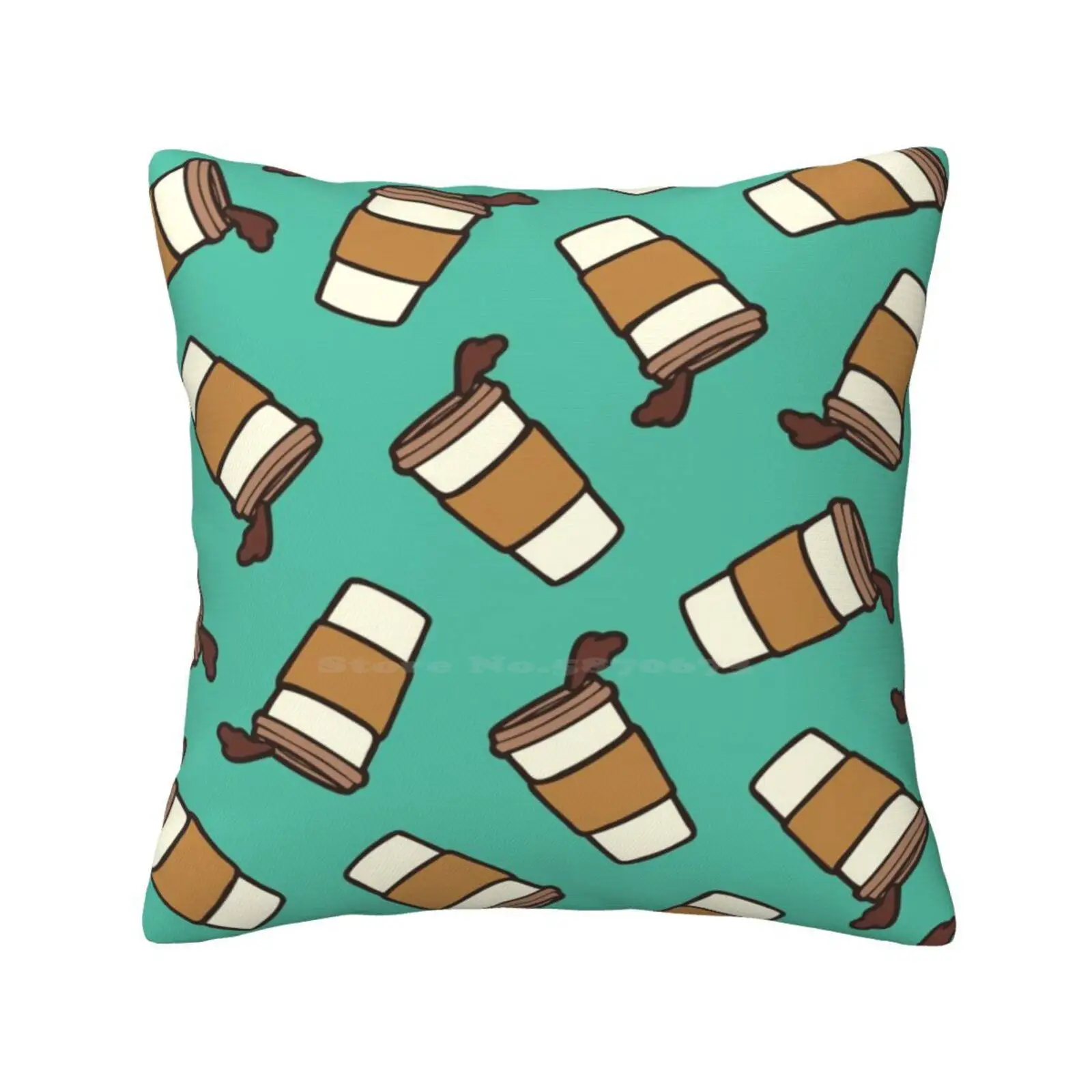 Take It Away Coffee Pattern Cuscini Custodia Camera Da Letto Decorazione Della Casa Cafe Take Away Paper Coffee Pattern Drinks Addict Lover