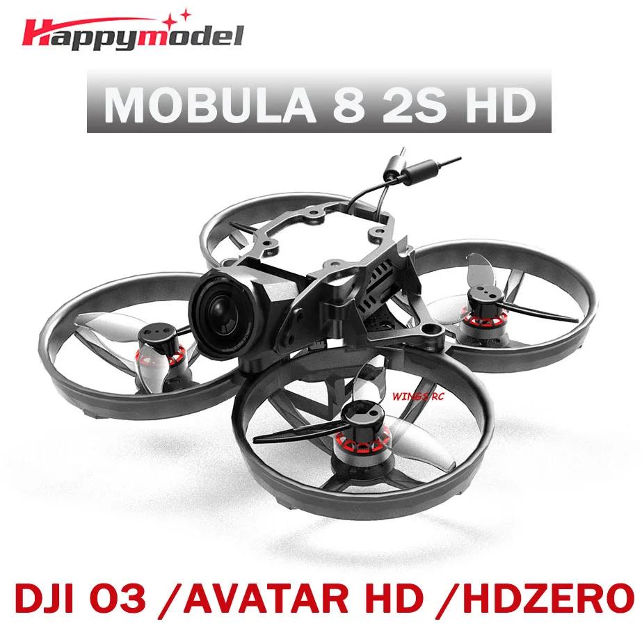 Happymodel Mobula 8 Hd 2S 85Mm Digital Micro Fpv Whoop Drone Walksnail Avatar Hd / Hdzero / Dji O3 Crazyf405 Ex1103 Kv11000