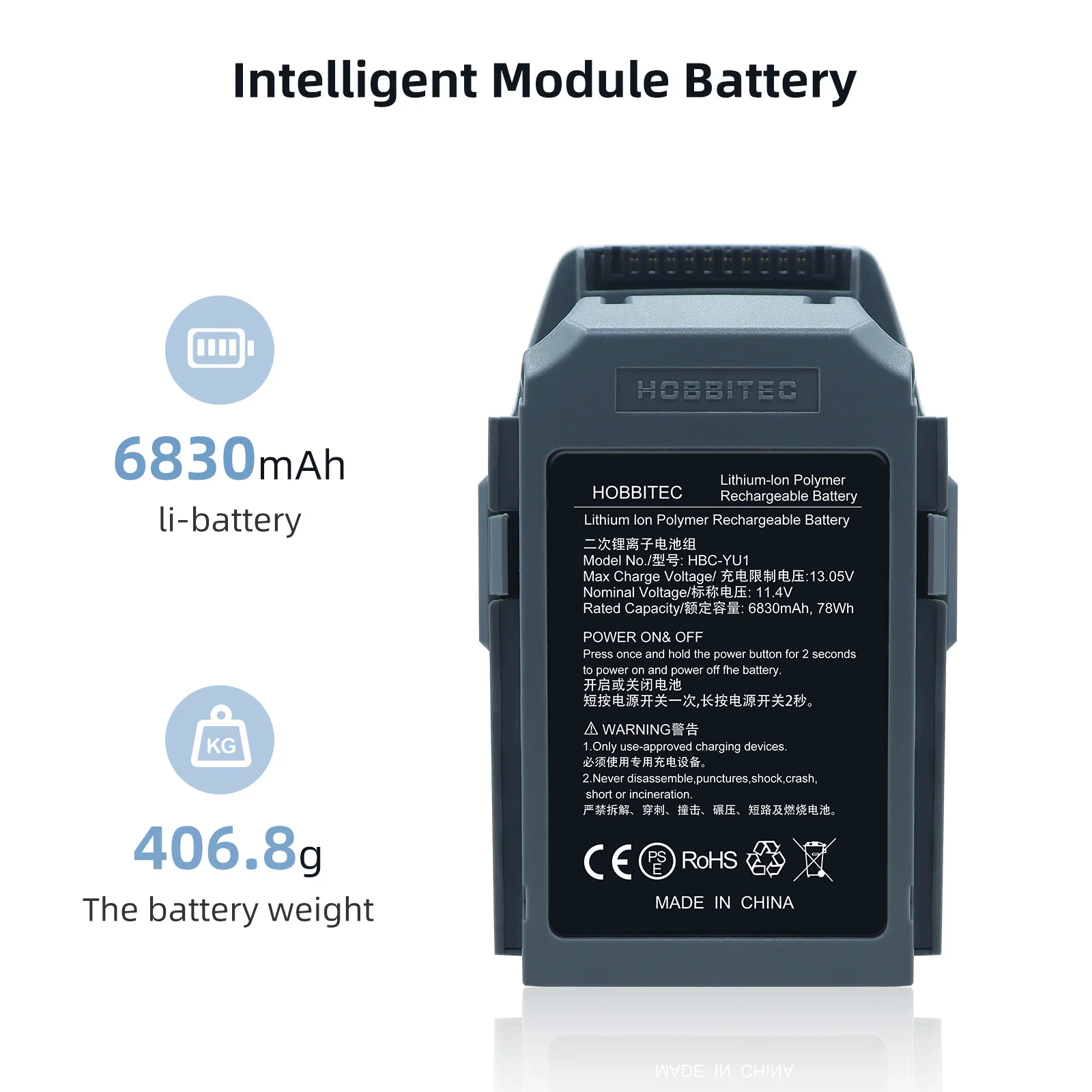 Batteria Lipo 11.4V 6830Mah 3S Per Dji Mavic Pro Platinum Fpv Quadcopter Rc Drone