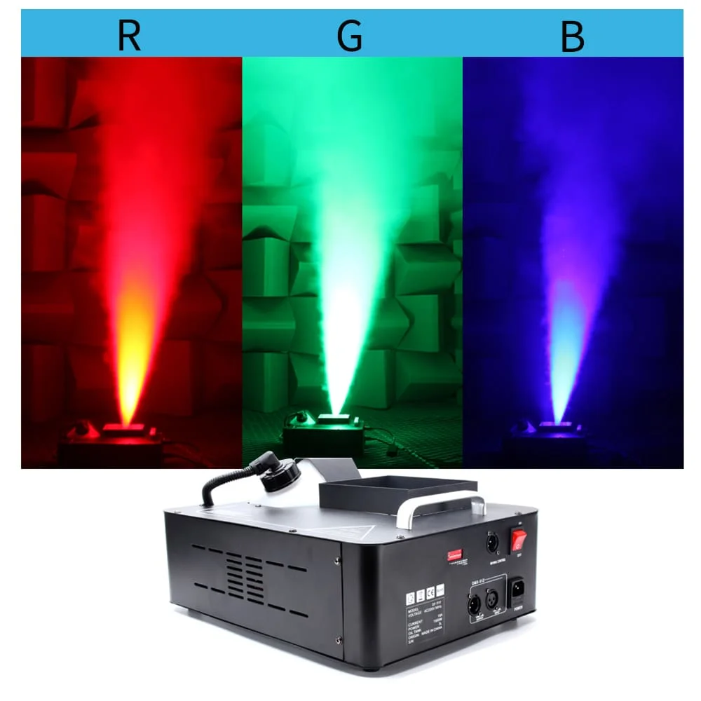 Rgb 24Leds Lighting Smoke 1500W Fog Machine Haze Generator Per Play Theater Halloween Party Dj Nightclub Wedding