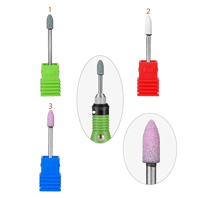 Meisha 2Pcs Fresa Per Unghie In Pietra Ceramica Punta Per Trapano Manicure Pulito Fresa Per Unghie Elettrica Per Manicure Pedicure Hf0007