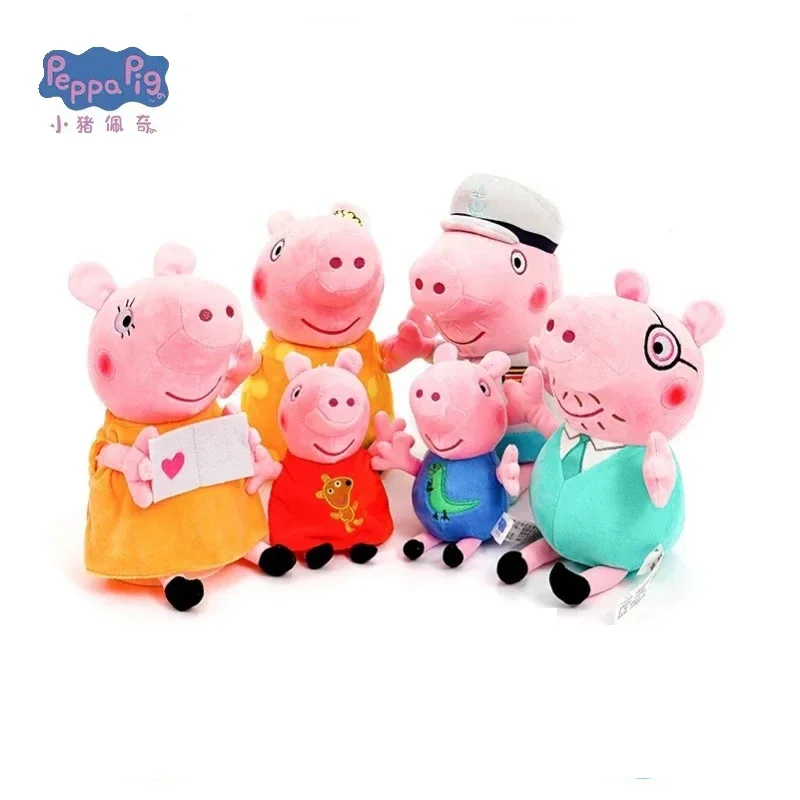 2023 Peppa Pig Pink Pig Peluche 19Cm Pink George Pig Family Children'Splush Toy Animal Peluche Regalo Di Natale