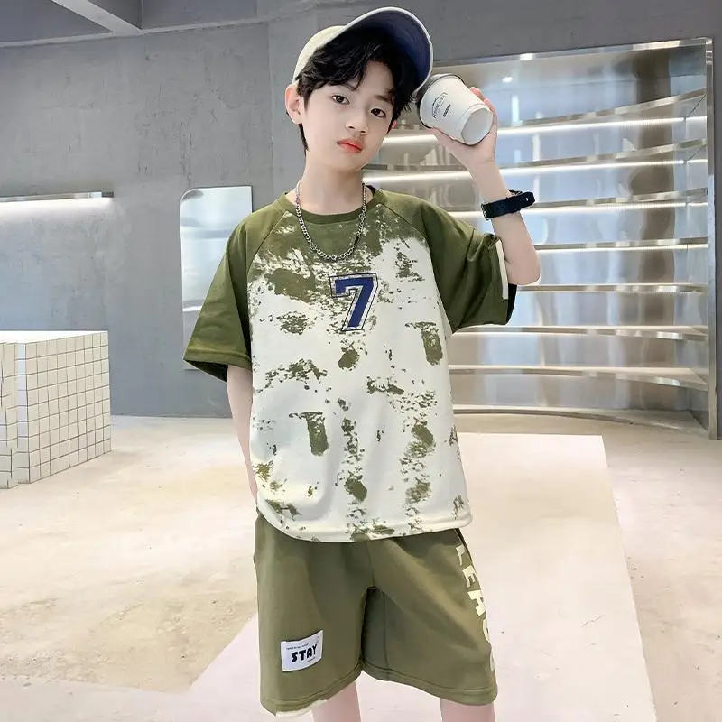 Adolescenti 9 10 12 14 Anni Ragazzi Set Di Abbigliamento Estate Casual Outfit T-Shirt + Pantaloni Abbigliamento Per Ragazzi Abbigliamento Per Bambini 