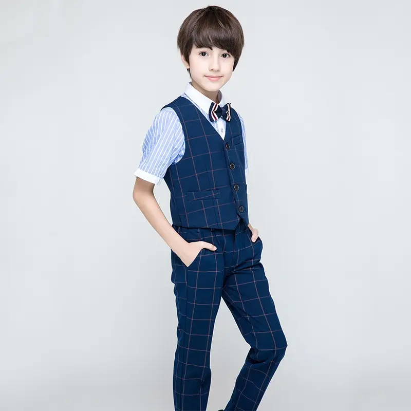 Boy England Navy Blue Clothing Set Formal Kids Suit Party Costume School Gentlemen Boys Clothes 10 12 14 16 Anni 194013