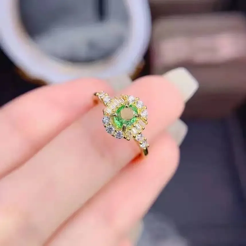 Fedi Nuziali In Oro 14 K Anello Di Smeraldo Per Le Donne Fine Fidanzamento Origine 14 K Anelli In Oro Giallo Mujer Anelli Di Gioielli Anel Gemma
