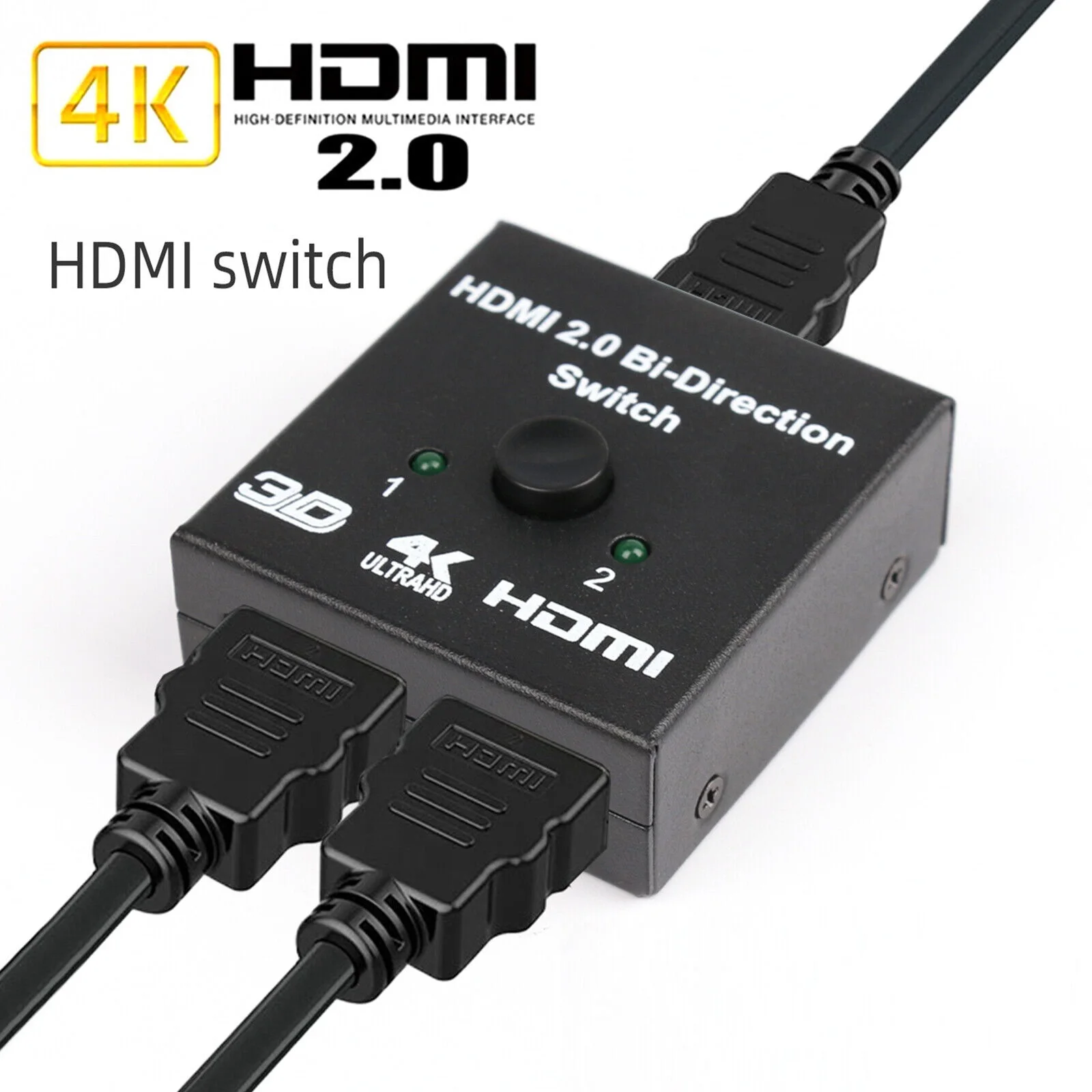 4K Splitter Hd 1X 2/2X1 Switch Connector 2 In 1 Out Converter Hd-Compatibile Hdmi Switcher Per Ps4 Ps3 Xbox Pc Tv Box Cable