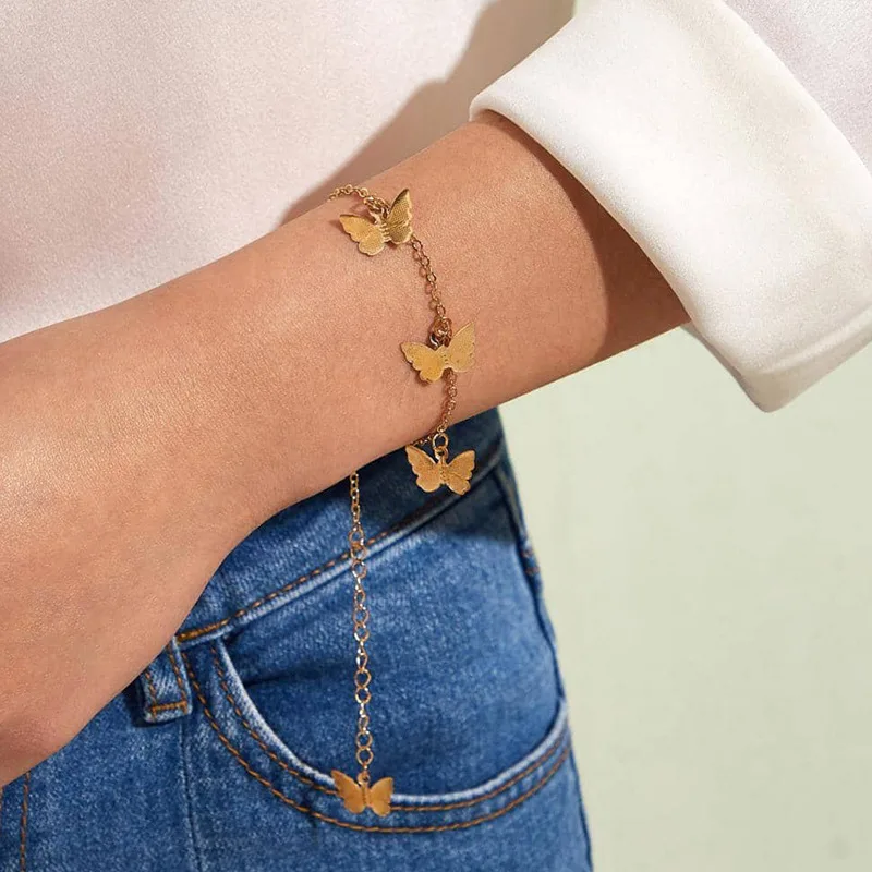 Design Europeo E Americano Sense Ins Wind Geometric Jewelry Women Temperament Wild Small Fresh Butterfly Bracelet