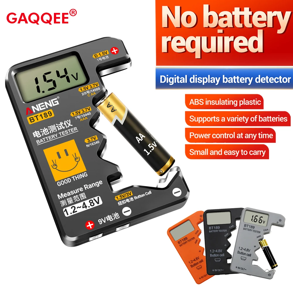 Tester Batteria 9V Ultra-Small Aa Aaa Button Cell Universal Household Lcd Display Digitale Tester Batteria Strumento Rilevatore Banca Di Alimentazione