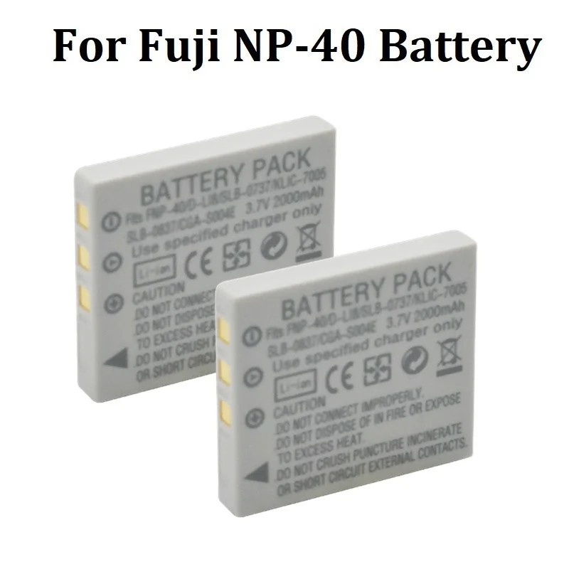 Batteria 2000Mah Np 40 Np40 Per Benq Dli-102 Fujifilm Kodak Klic-7005 Pentax D-Li8 D-Li85 Slb-0737 Batteria Fnp-40