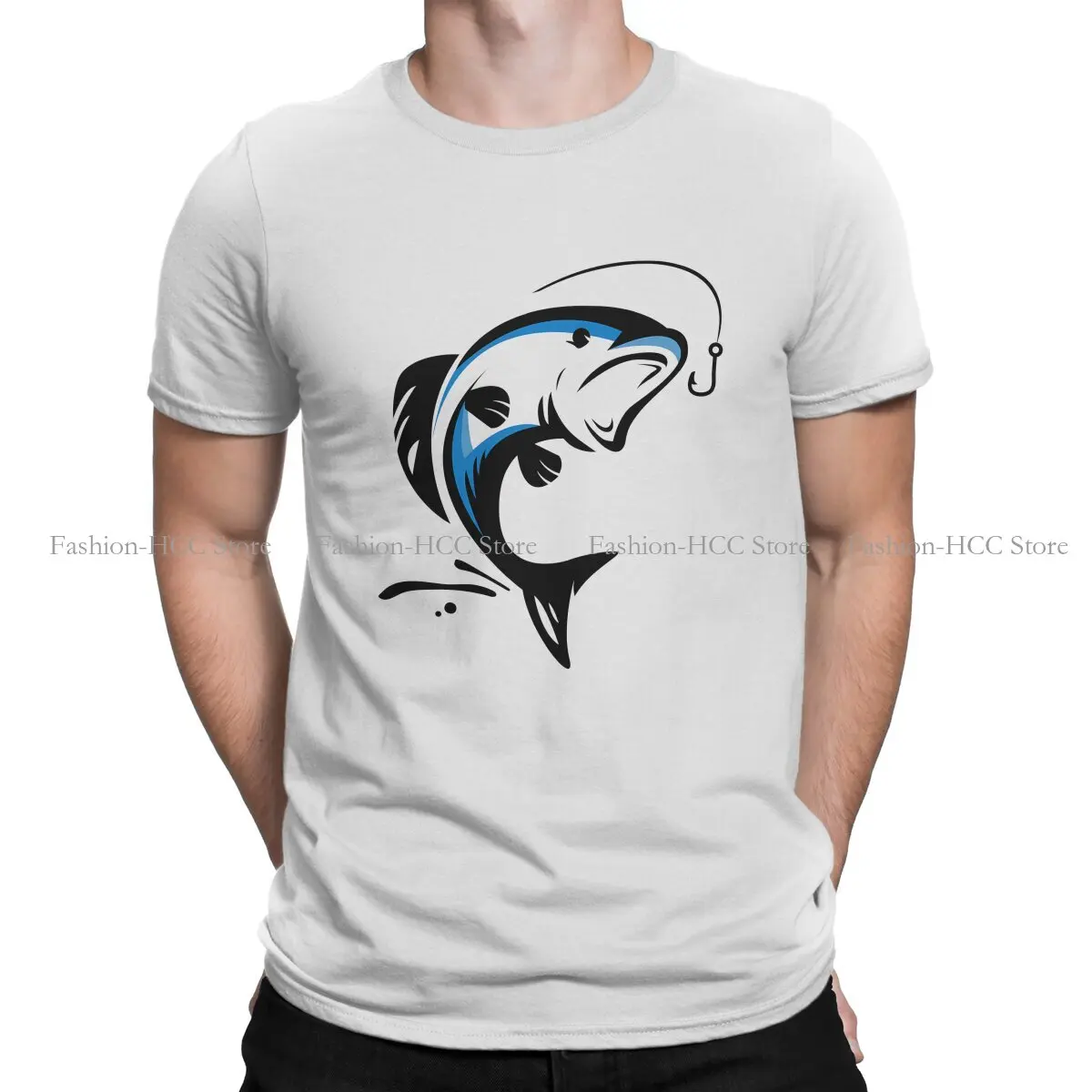 Fish Go Fishing Fisherman Girocollo Magliette Originali Let'S Go Personalizza Maglietta Da Uomo Poliestere Funny Tops