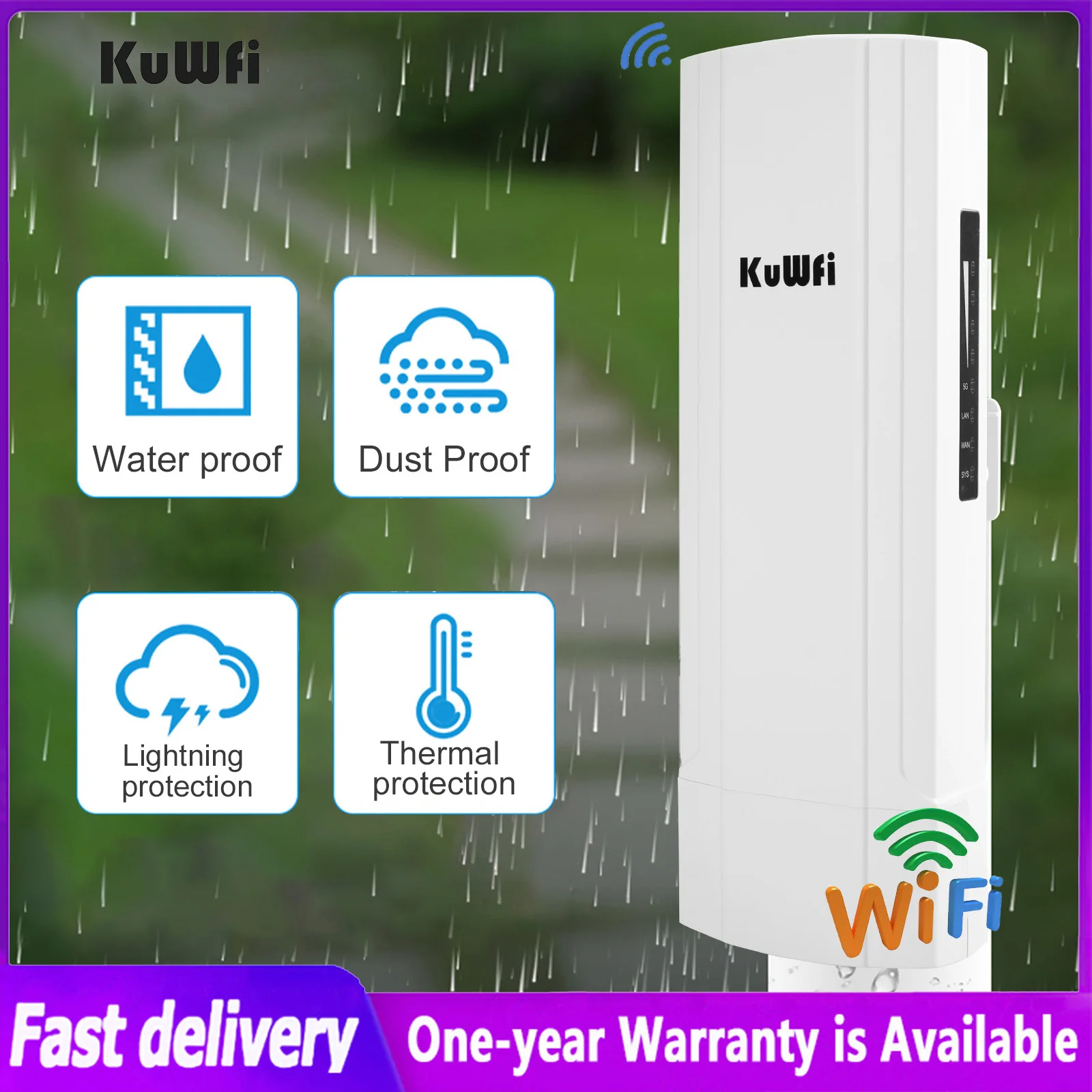 Kuwfi 900Mbps Outdoor Wifi Router Bridge 5.8G Ripetitore Wireless Amplificatore Punto A Punto Wifi Trasmissione A Lunga Distanza 3-5Km