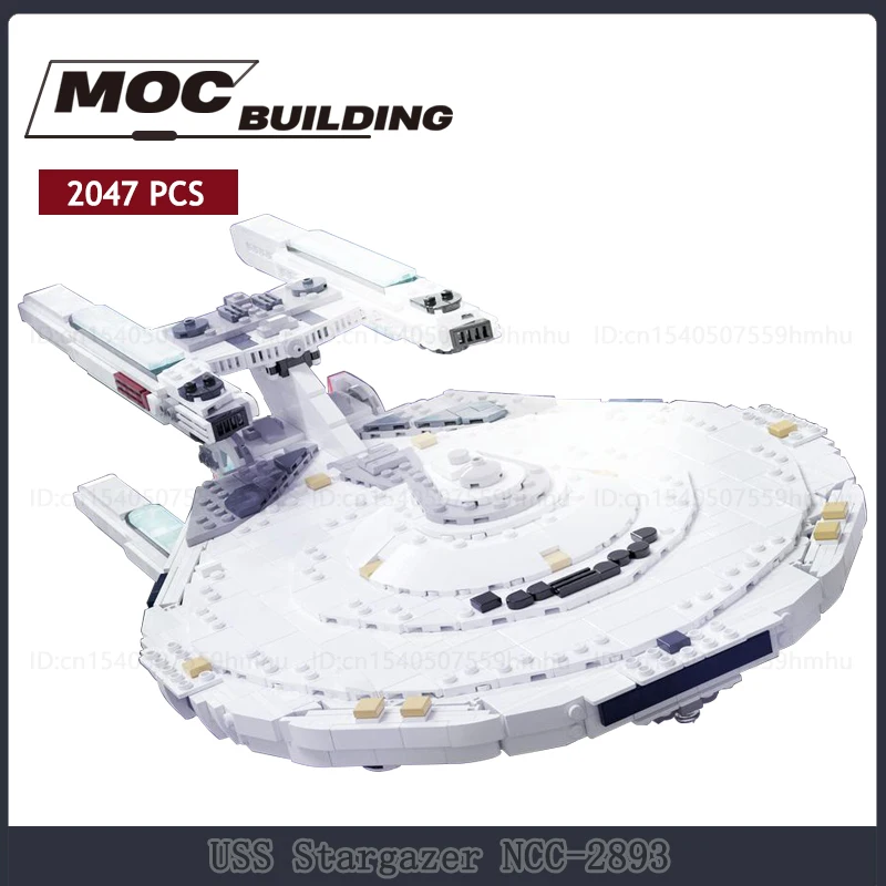 Space Moc Building Blocks Uss Stargazer Ncc-2893 Technology Bricks Shuttle Model Science Creative Toys Display Collection Gifts