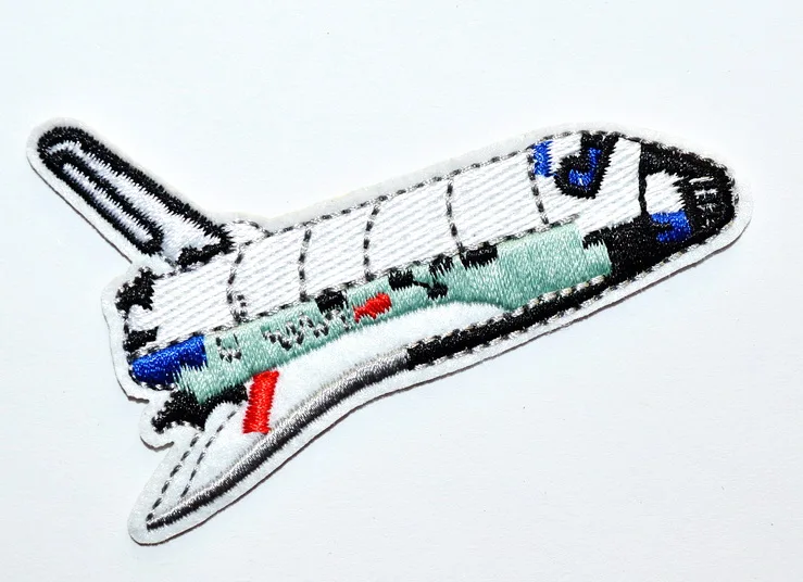 100X Space Shuttle Veicolo Spaziale Razzo Esterno Ufo Applique Ferro Su Toppa (Etb 8.5*5.2 Cm)