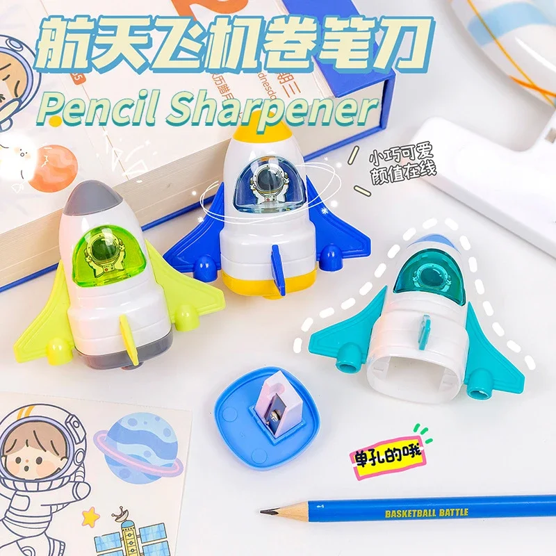 Cartoon Space Shuttle Shape Temperamatite Creativo Cartoon Pen Knife Kid Studente Taglio Cancelleria Materiale Scolastico