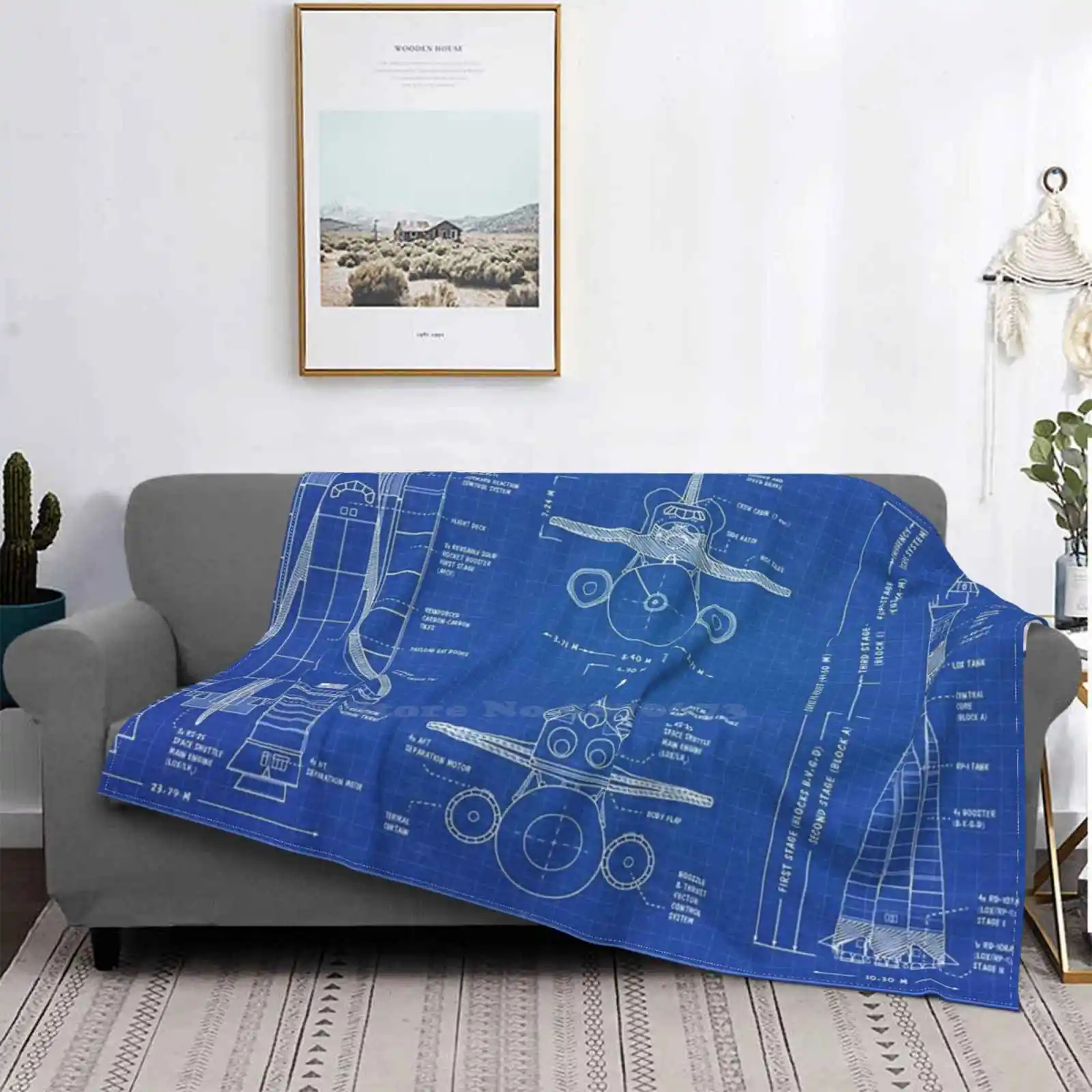 Space Shuttle Vs. Soyuz Rocket Blueprint Per La Casa Divano Letto Campeggio Auto Aereo Viaggio Coperta Portatile Space Rocket Rocket Ship