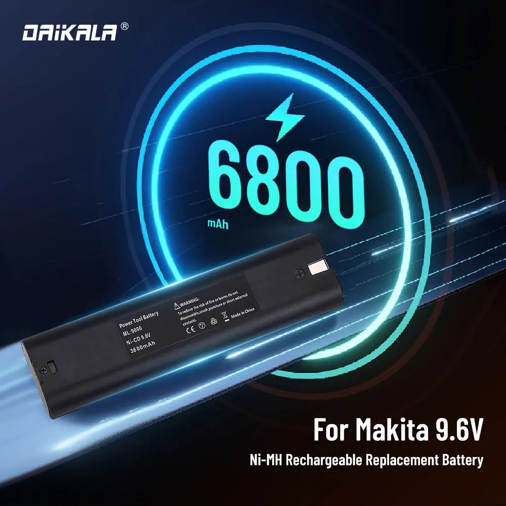 Batteria Di Ricambio Ricaricabile Ni-Mh 9.6V 3600Mah Per Makita Mak 6095D 9000 9001 9002 9033 9034 632007-4 9600 193890-9 5090D