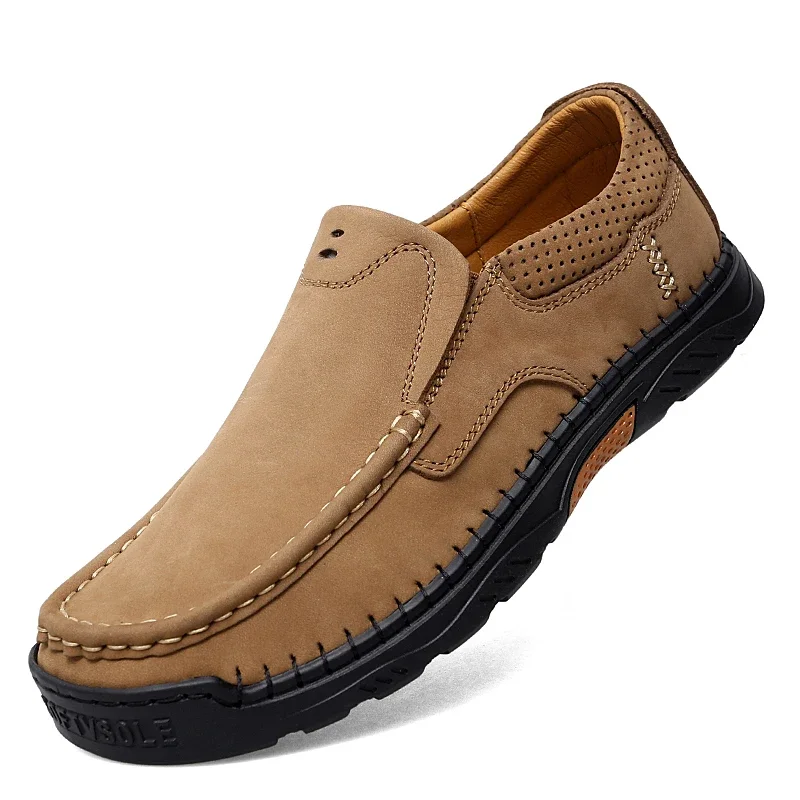 Mocassini Casual In Pelle Da Uomo Appartamenti Slip-On Mocassini Traspiranti Hombres Autunno Soft Drive Shoes 2024 Outdoor Big Size 38-47
