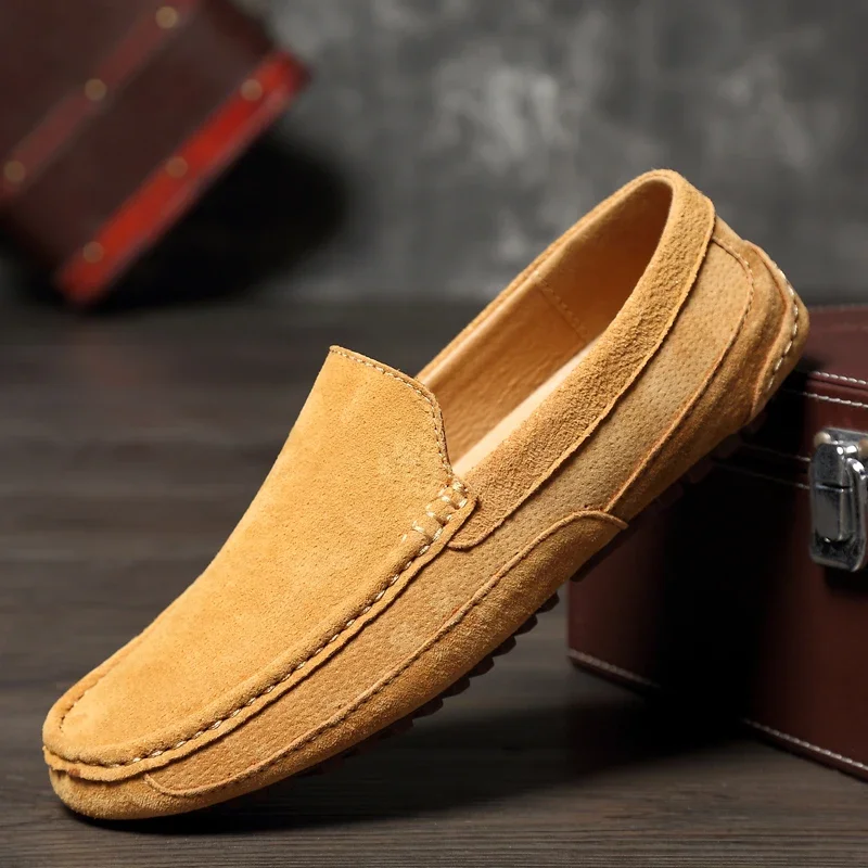 Scarpe Casual In Pelle Scamosciata Per Uomo Mocassini Da Uomo Con Suola Morbida Leggera Antiscivolo Mocassini Slip On Driving Shoes Plus Size 38-46