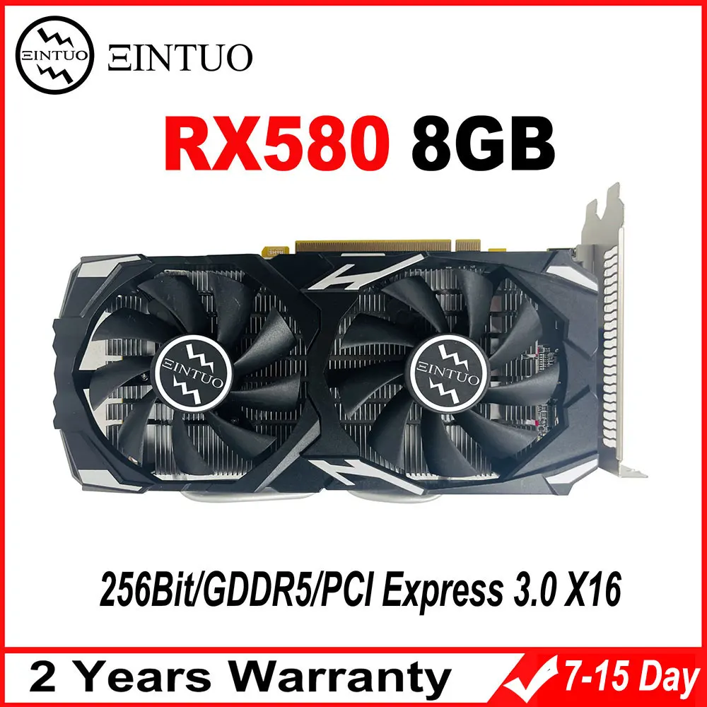 Per Schede Grafiche Amd Rx 580 8G 2048Sp 256Bit Gddr5 8Pin Pci Express 3.0 X16 Schede Video Desktop Gpu Rx580 Da Gioco Per Computer