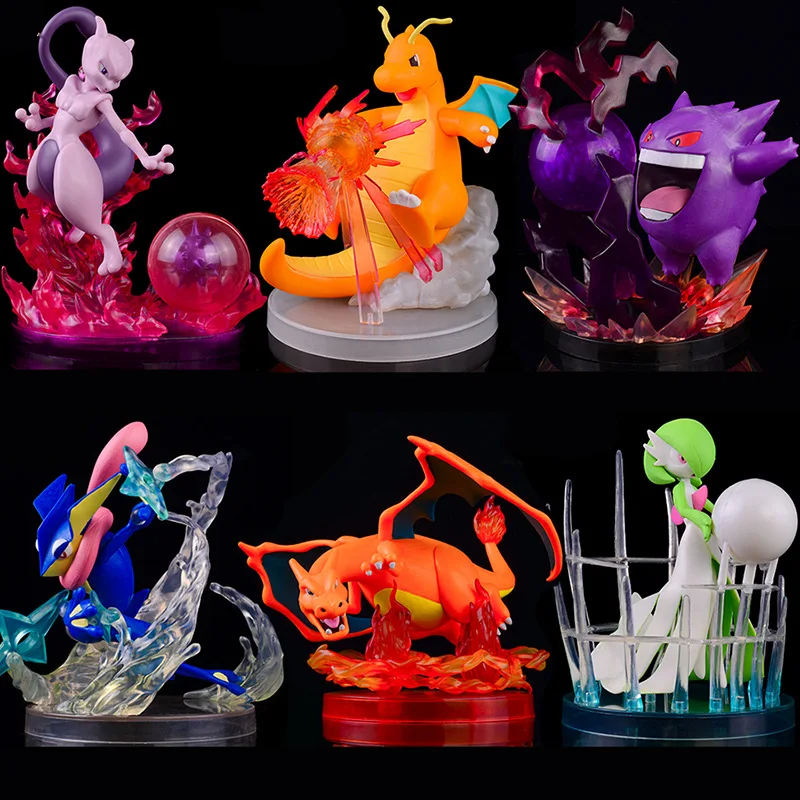 Anime Pokemon Go Toy Charizard Gengar Mewtwo Greninja Figura Modello Decorazione Modello Bambola Regalo Di Compleanno Per Bambini