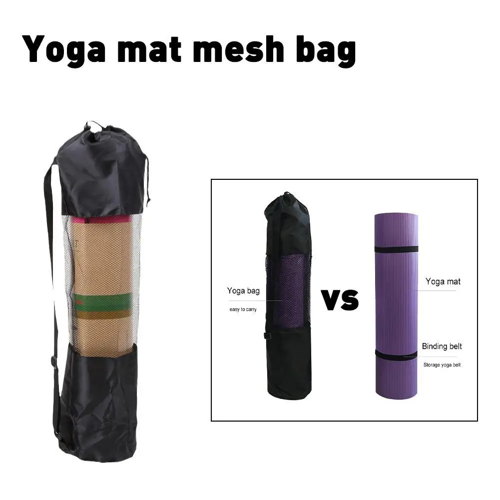 Convenience Black Yoga Mat Mesh Bag Zaino Impermeabile Cinturino Regolabile Durevole Portatile Fitness Gym Yoga Borse Sportive Strumenti
