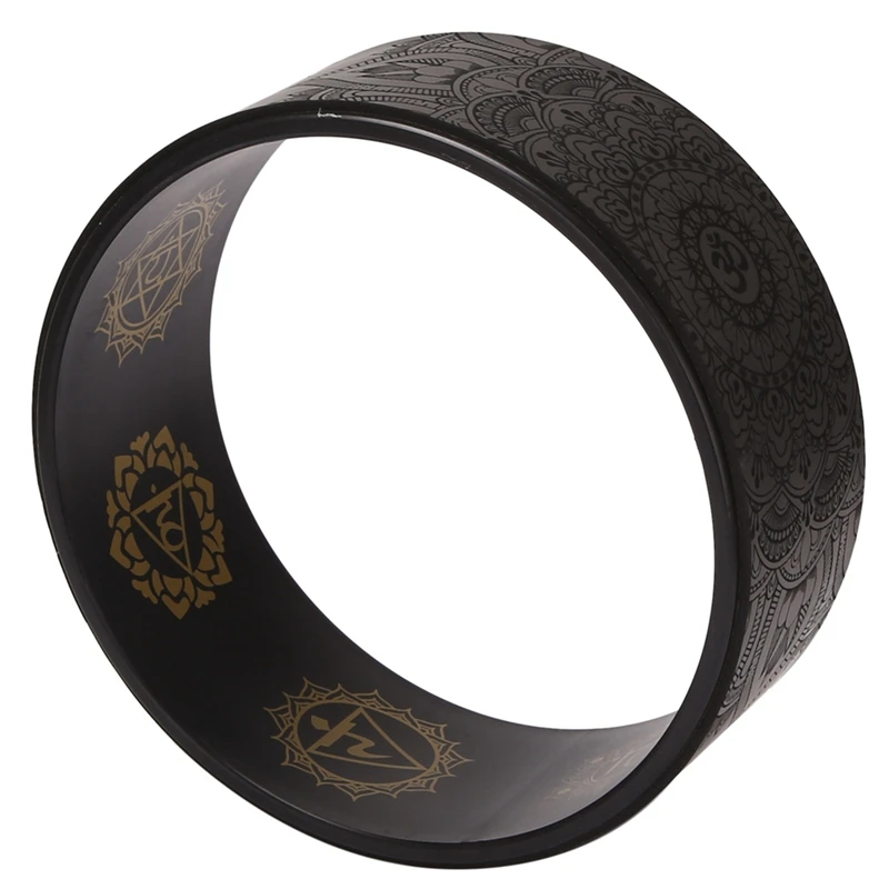 2 Pezzi Yoga Wheel Back Wheel Yoga Roller Cork Black & Gold Pu Per Stretch Flessibilità Backcurve Approfondisci Yoga Pose Backcurve