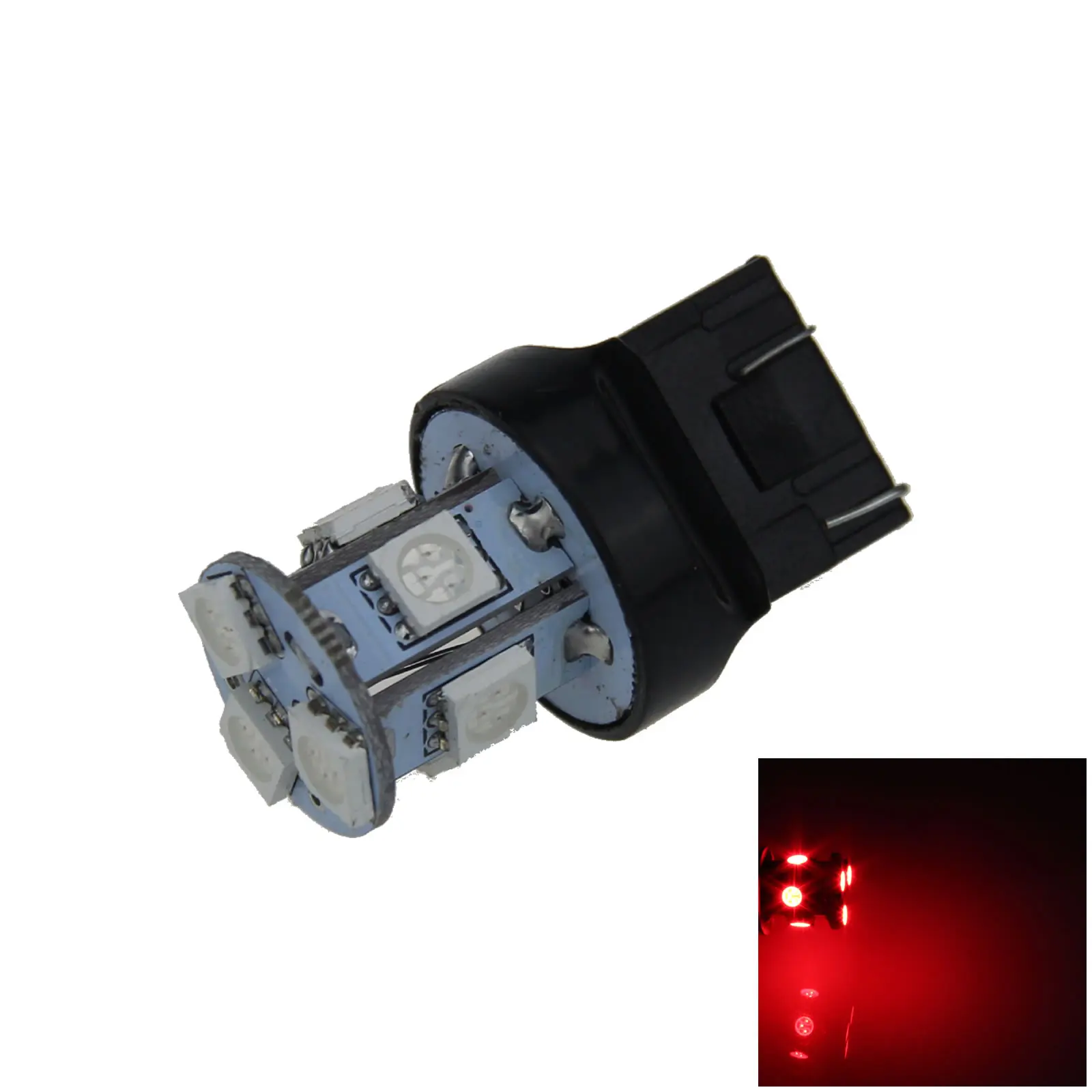 1X Red Car 7443 Luce Freno Stop Blub 8 Emettitori 5050 Smd Led W3X16Q 7440 G001-R