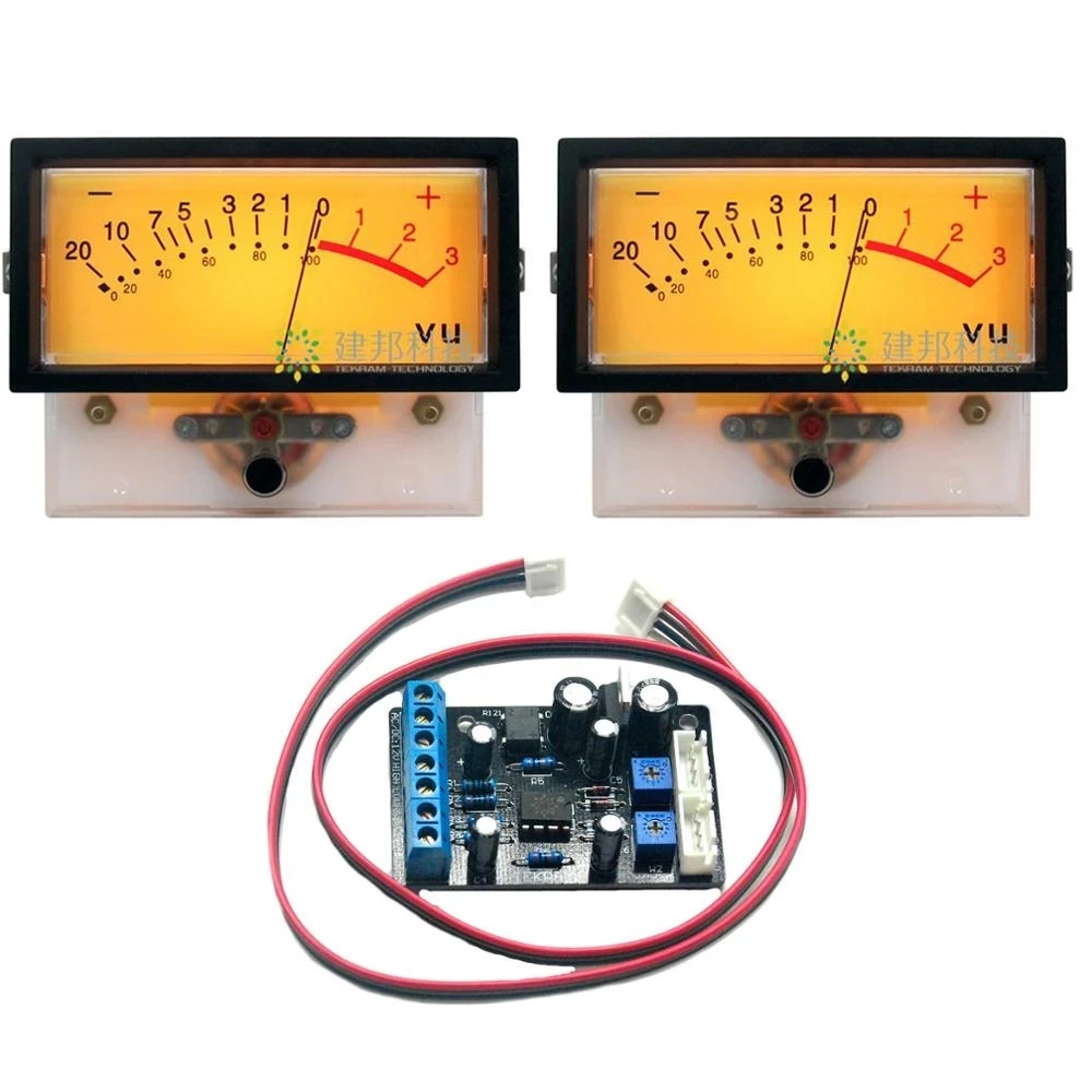 2Pcs Tn-73 Vu Meter Head Amplifier Db Meter Power Scarica Fat Table Retroilluminazione W/ 1Pcs Ta7318P Vu Meter Driver Board