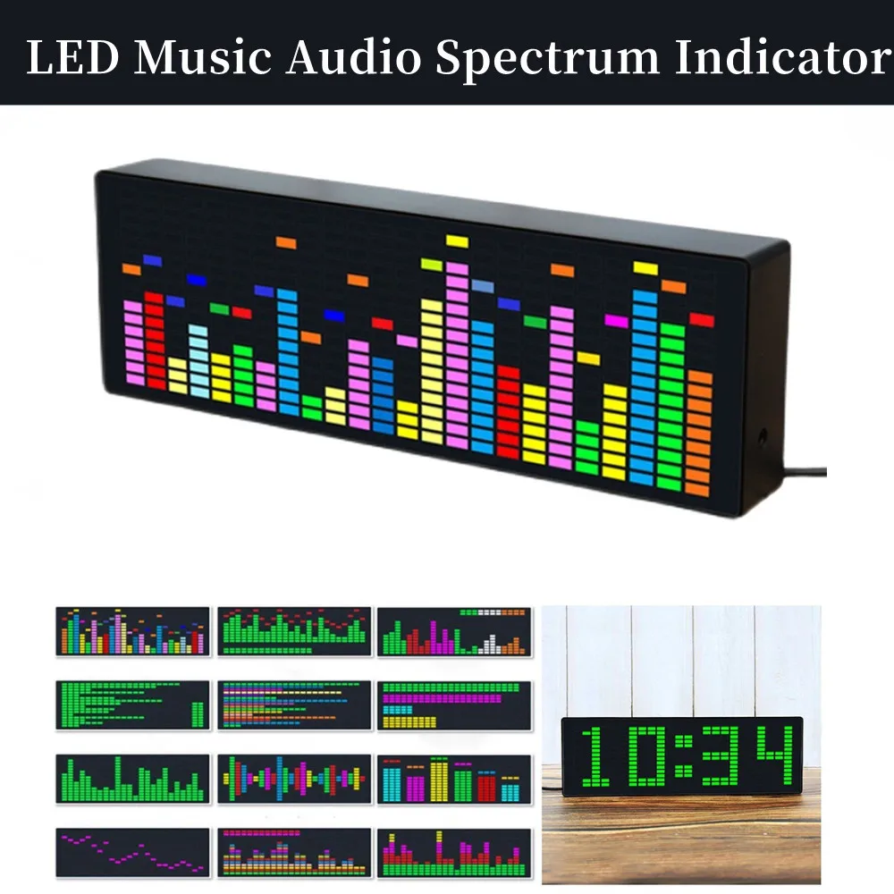 Led Car Music Audio Spectrum Indicator Display Module Vu Meter Vfd Audio Atmosphere Display Clock 12 Tipi Usb 5V 1A Led Pectrum