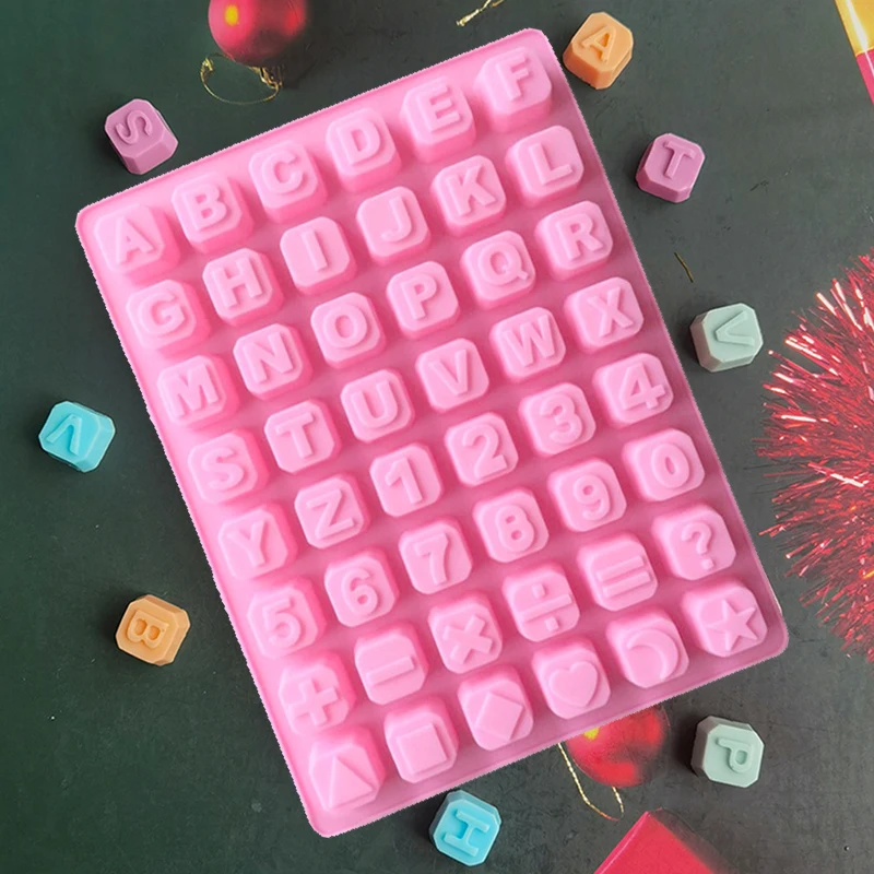 Lettera Stampo Per Cioccolato Maiuscolo Alfabeto Candy Stampo In Silicone Gommoso 3D Wax Melt Gel Di Silice Torta Cupcake Decorazione Vassoio Per Cube