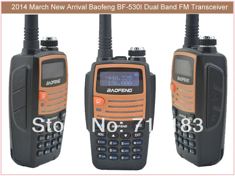 Nuovo 2014 Baofeng Bf-530I Portable Two-Way Radio Vhf + Uhf Dual Band 5 W 128Ch Fm Radio Walkie Talkie Con Free Auricolare