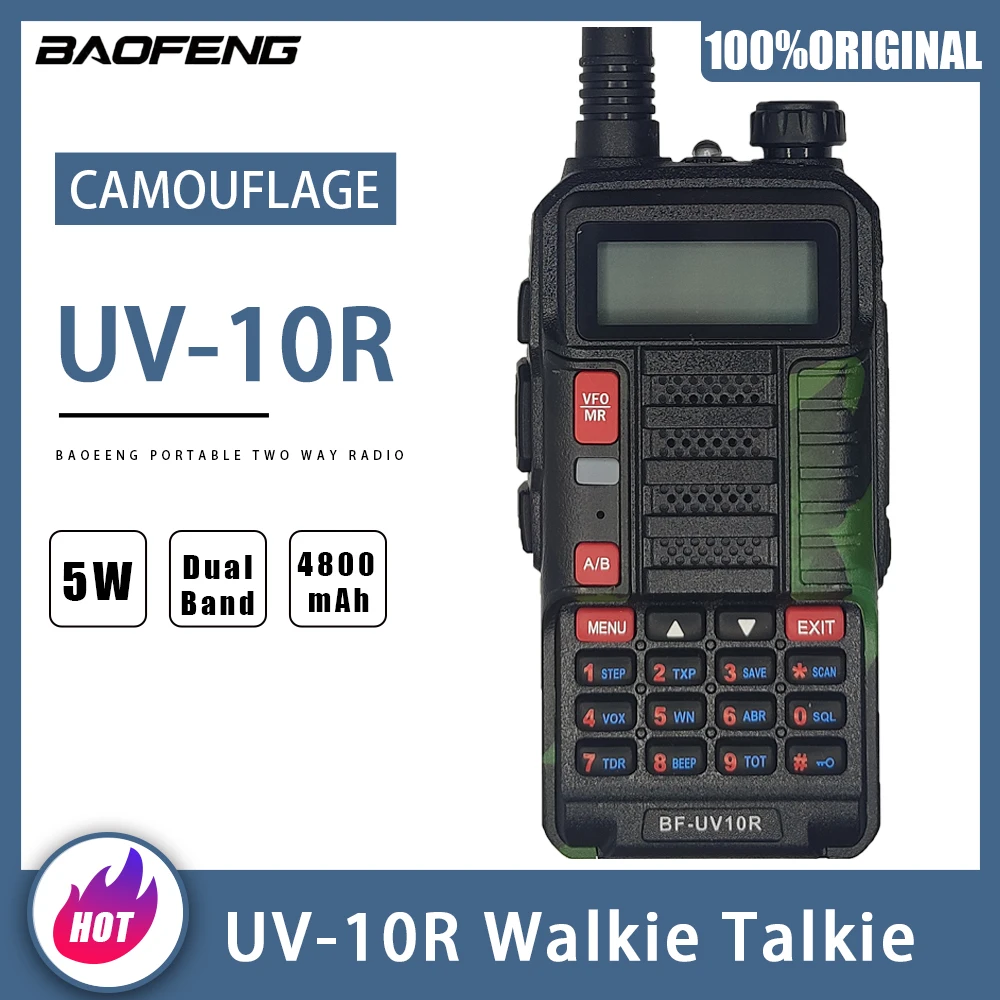 Camouflage Bf-Uv10R Walkie Talkie Radio Bidirezionale Portatile A Lungo Raggio Baofeng Uv-10R Walkie Talkie Wireless Portatile Dual Band