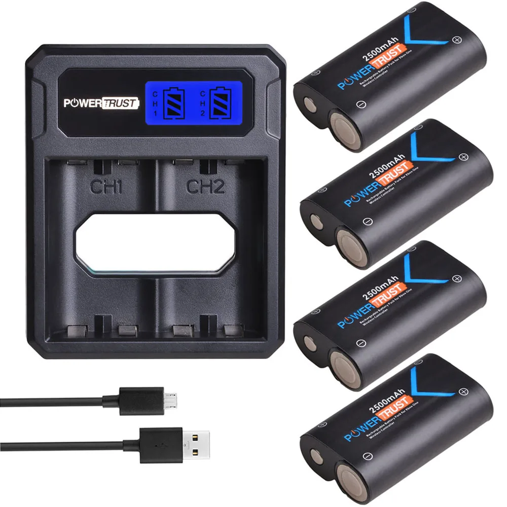 Batteria Ricaricabile Per Controller E Doppio Caricabatterie Per Controller Wireless Xbox One /Xbox One S/Xbox One X/Xbox One Elite