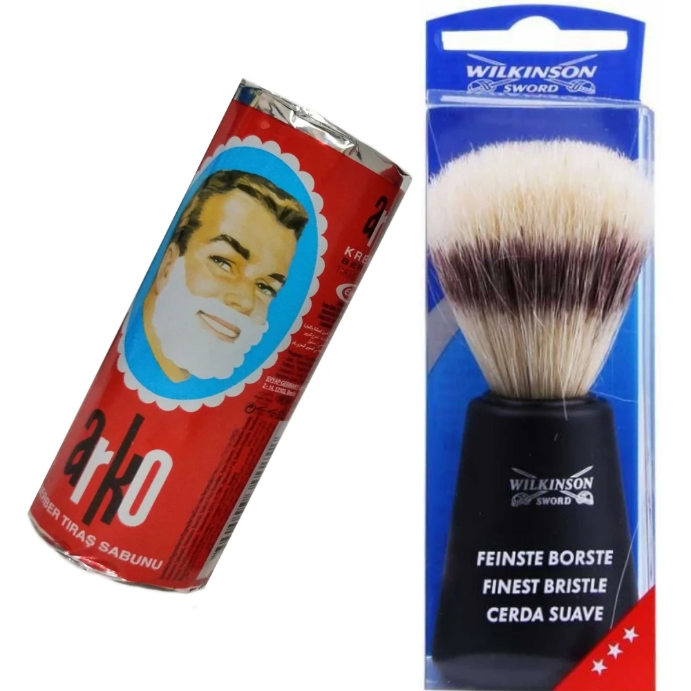 Wilkinson Sword Finest Setola Pennello Da Barba A 3 Stelle-Sapone Da Barba Arko Stick 75G