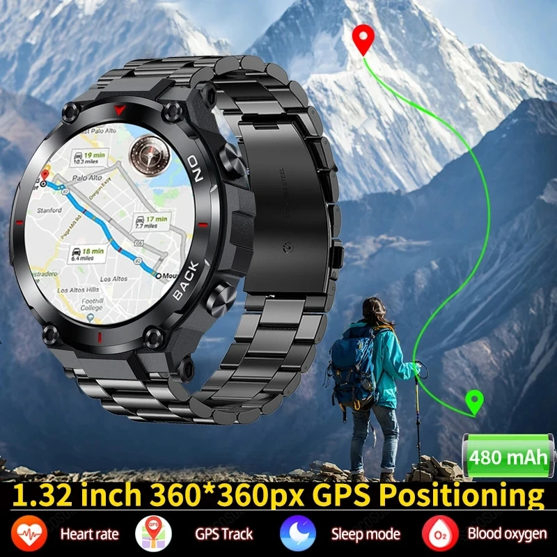 New Gps Position Men Smart Watch Military Outdoor Sport Fitness Super Long Standby Smartwatch Ip68 Swimming Man Watch Per Xiaomi