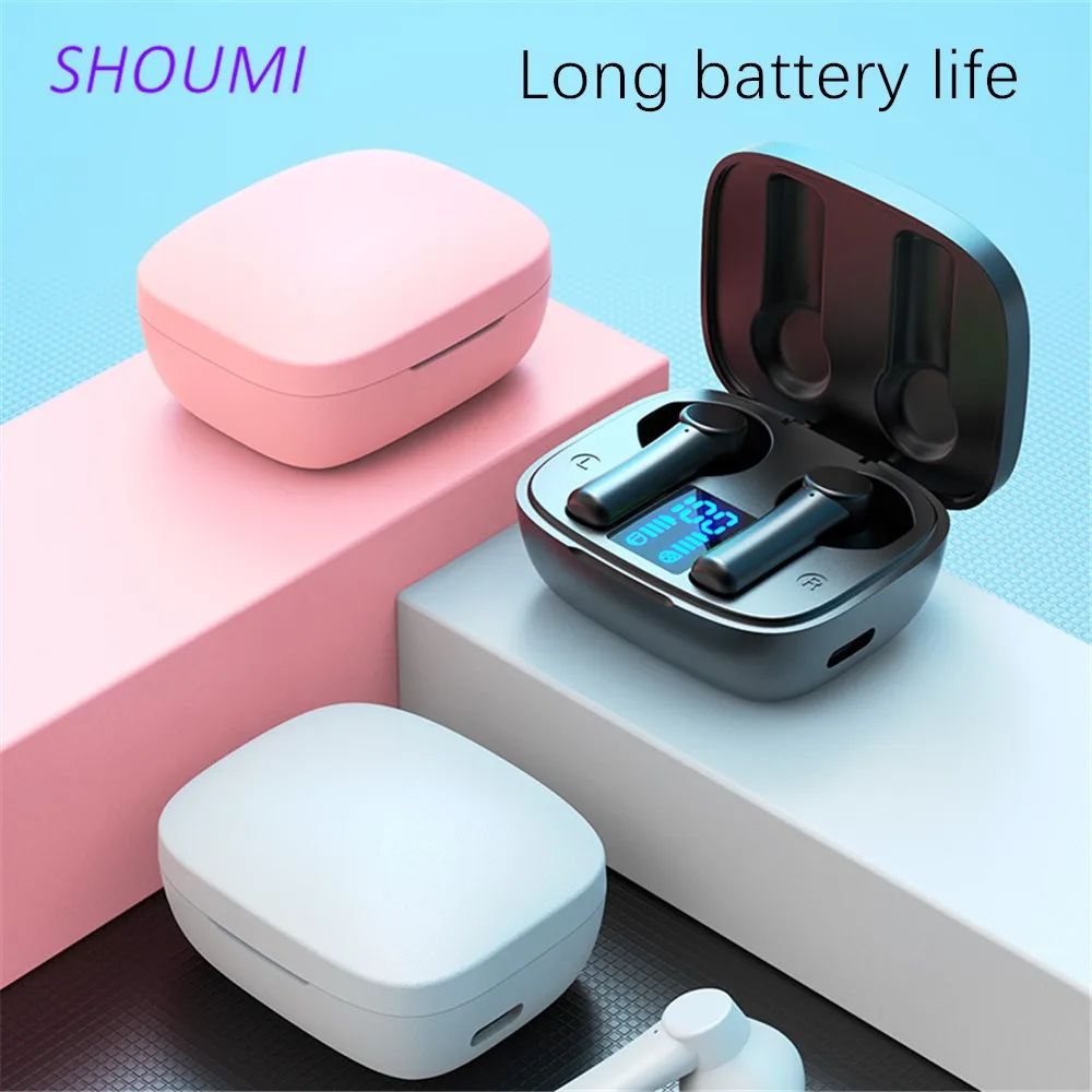 Shoumi Auricolari Wireless A Bassa Latenza Tws Auricolari Bluetooth Cuffie In-Ear Ipx5 Warterproof Con Microfono Per Xiaomi Music Earpod