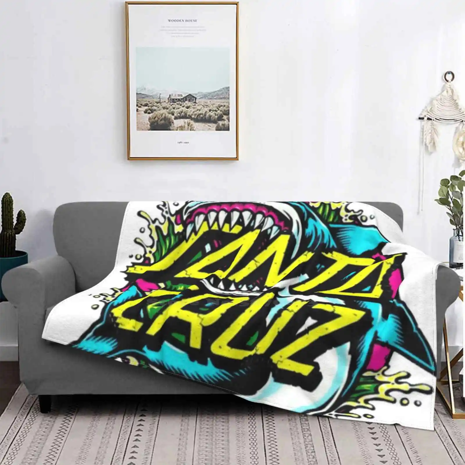 Shark Nuova Vendita Stampa Personalizzata Flanella Morbida Coperta Shark Shark Santa Shark Skate Skateboard Cruz Skate Skate Skate Skate