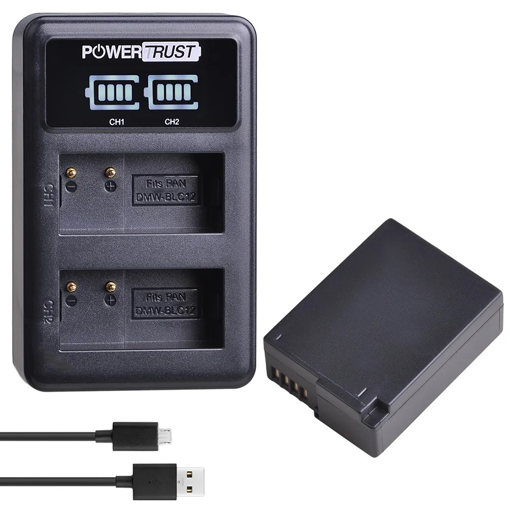 Batteria 7.2V E Caricatore Doppio Usb Per Leica Bp-Dc 12, 18729, Dc12-Tk Di Dc12-U Bp-Dc12-E E Leica V-Lux 4, V-Lux (Tipo 114), Q, Q-P