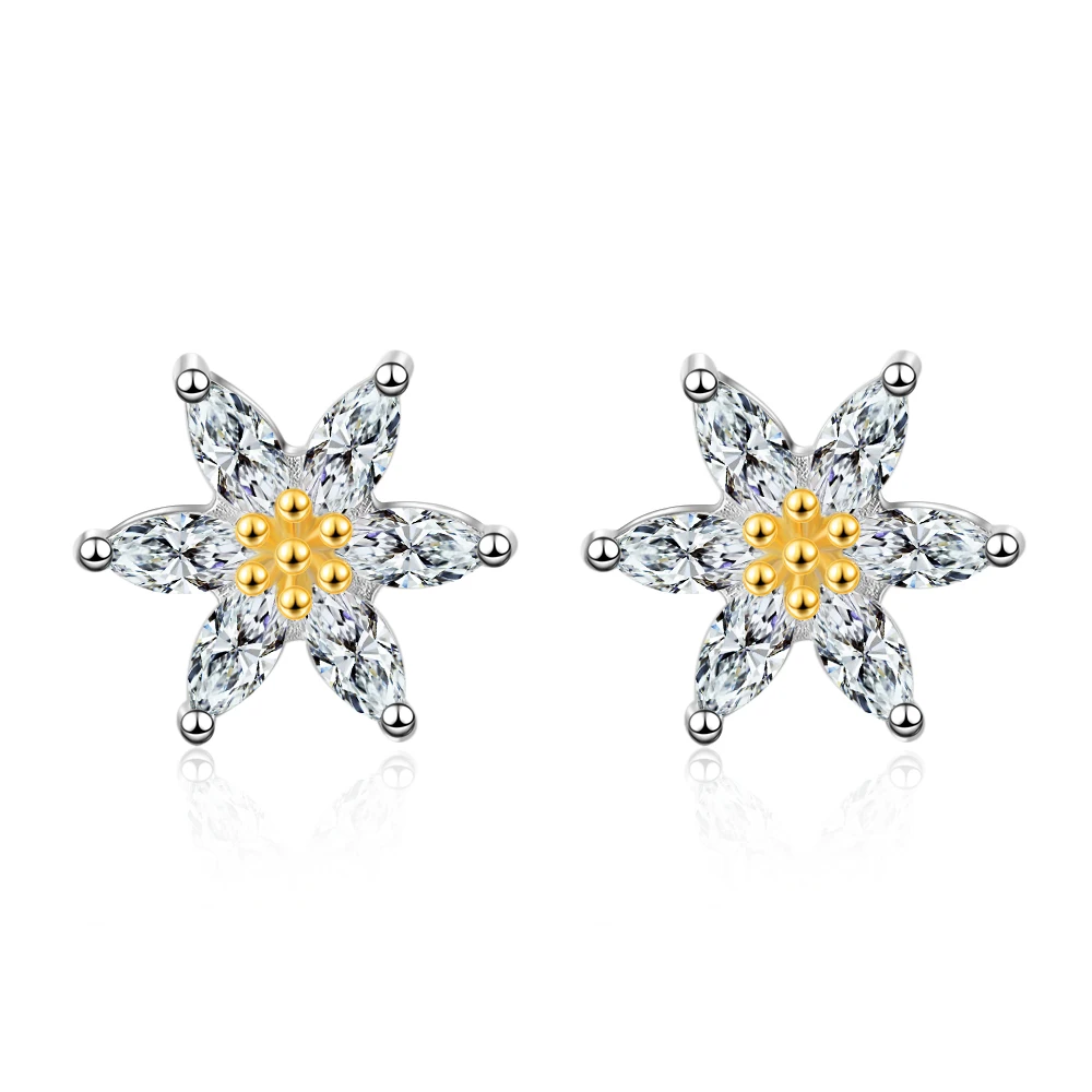 2024 Real 925 Sterling Silver Sweet Flower Plant Orecchini A Bottone Per Mamma Figlia Bambini Regalo Di Compleanno Gioielli Ds4499