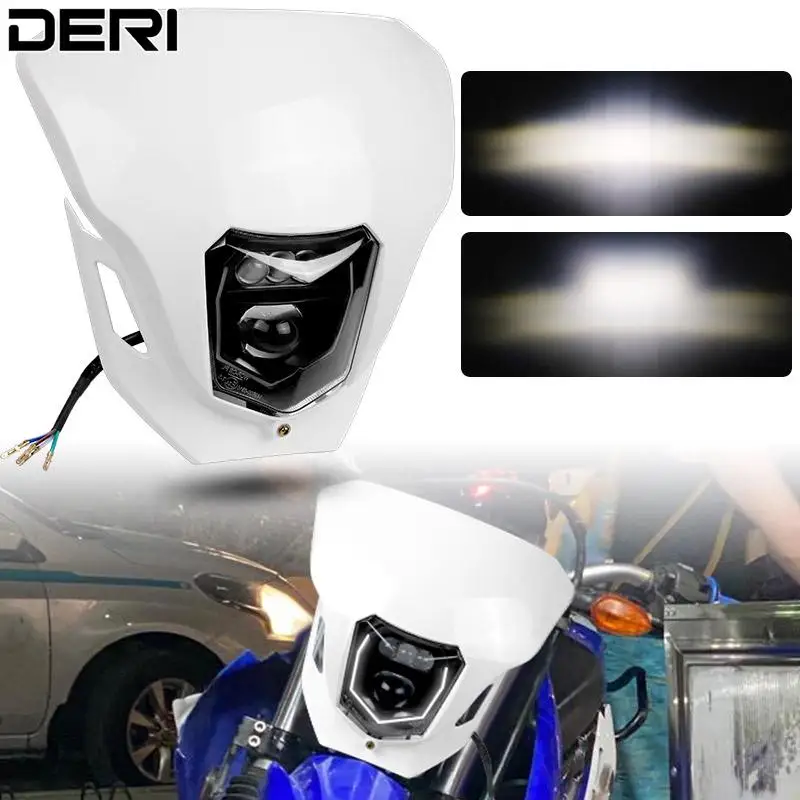 High Low Beam Moto Led Faro 12V Daytime Running Head Lamp Per Cruiser Pit Dirt Bike 125 150 200 250 300 350 450