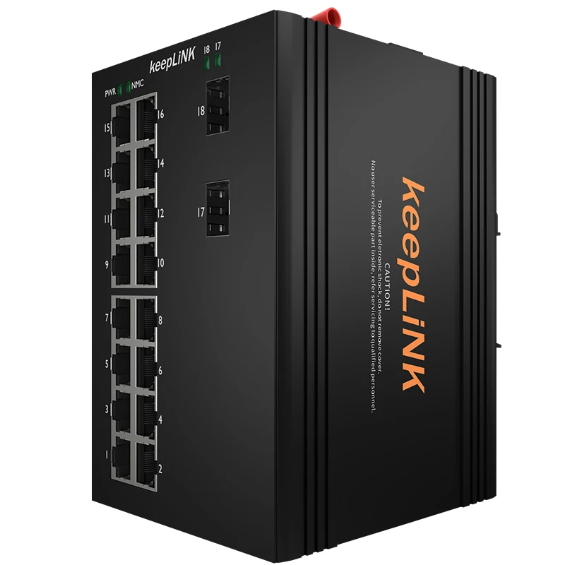 Switch Poe Industriale Non Gestito Gigabit Ethernet L2 A 16 Porte 16 Porte Xpoe @ 480W Con Switch Din-Rail Sfp Da 2X1.25Gb Da-40 A 75 ° C