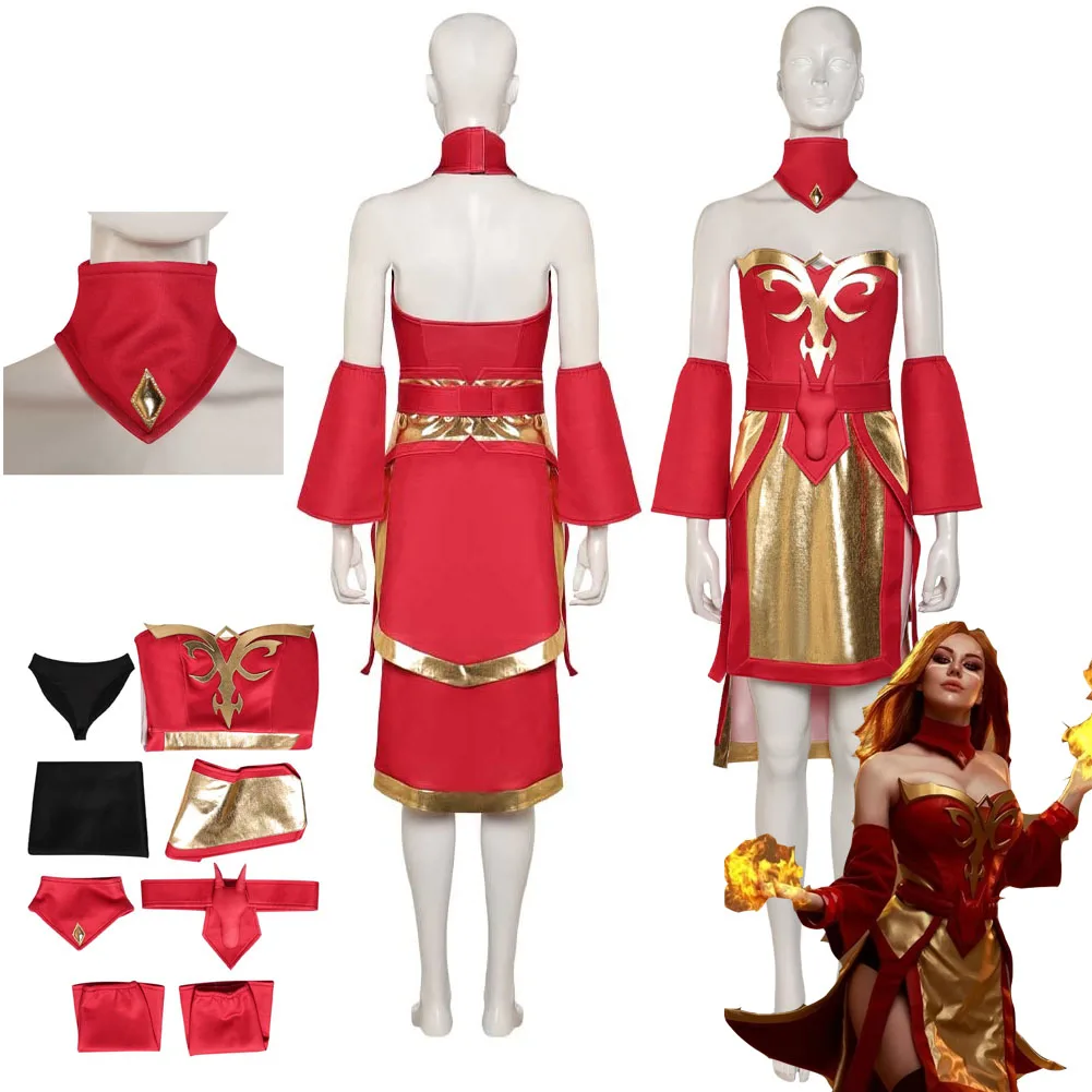 Donne Lina Cosplay Fantasia Costume Travestimento Ragazze Adulte Vestito Roleplay Vestito Femminile Fancy Dress Up Halloween Carnival Suit